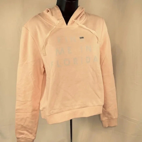 NEW Hurley Destination Perfect Crop Fleece Pullover Cropped Hoodie Pink Womens M - Picture 2 of 8